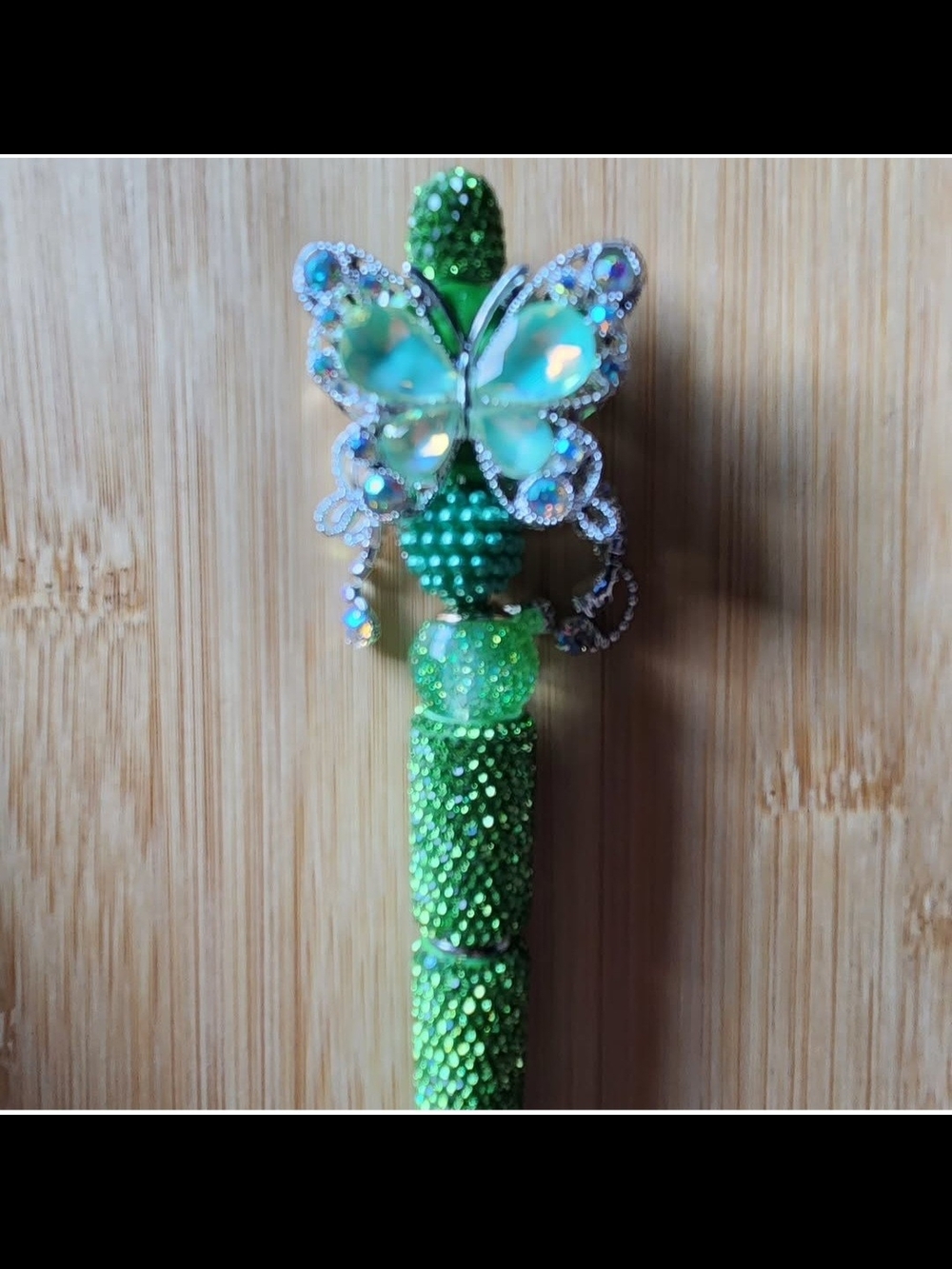 Green Crystal Butterfly Pen